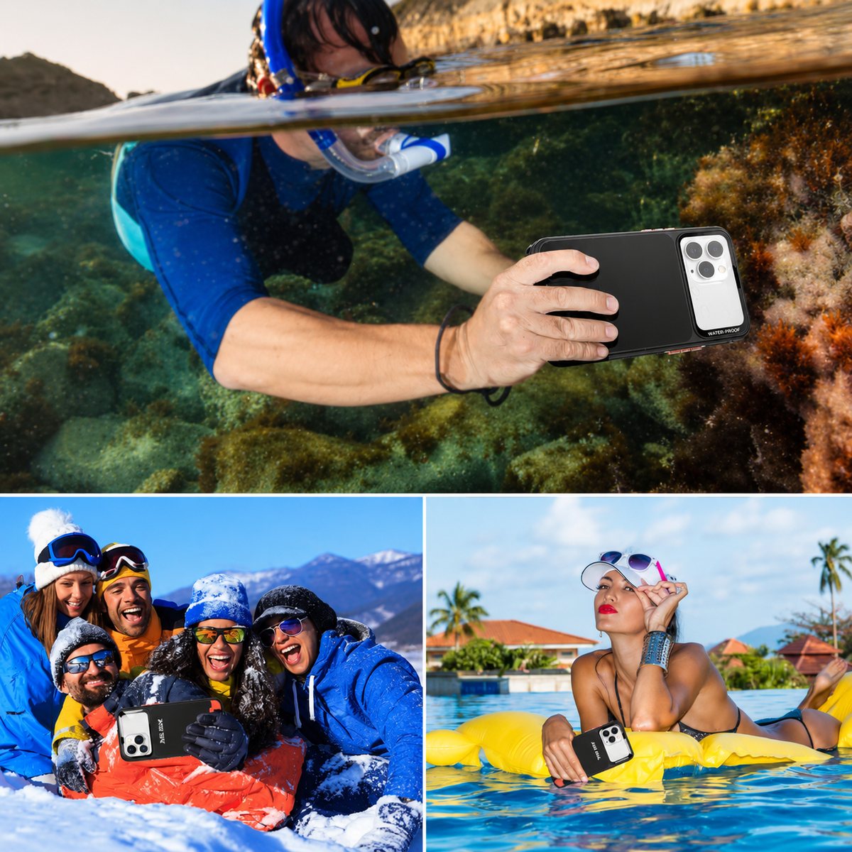 Premium iPhone Case Waterproof Shockproof Protective Cover IP68 Full Body Sealed Design Dustproof Underwater Protection Outdoor Slim Durable Design