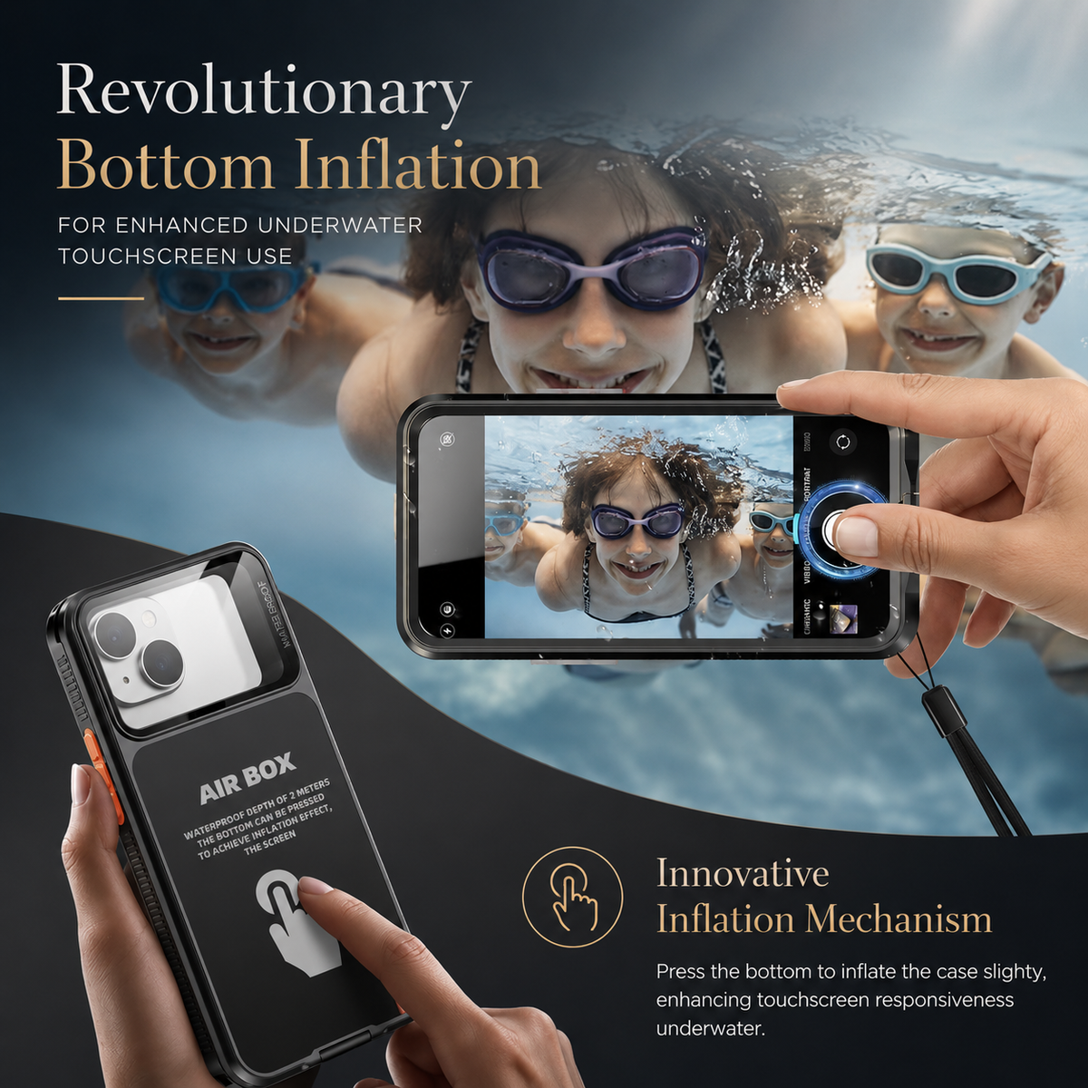 Premium iPhone Case Waterproof Shockproof Protective Cover IP68 Full Body Sealed Design Dustproof Underwater Protection Outdoor Slim Durable Design
