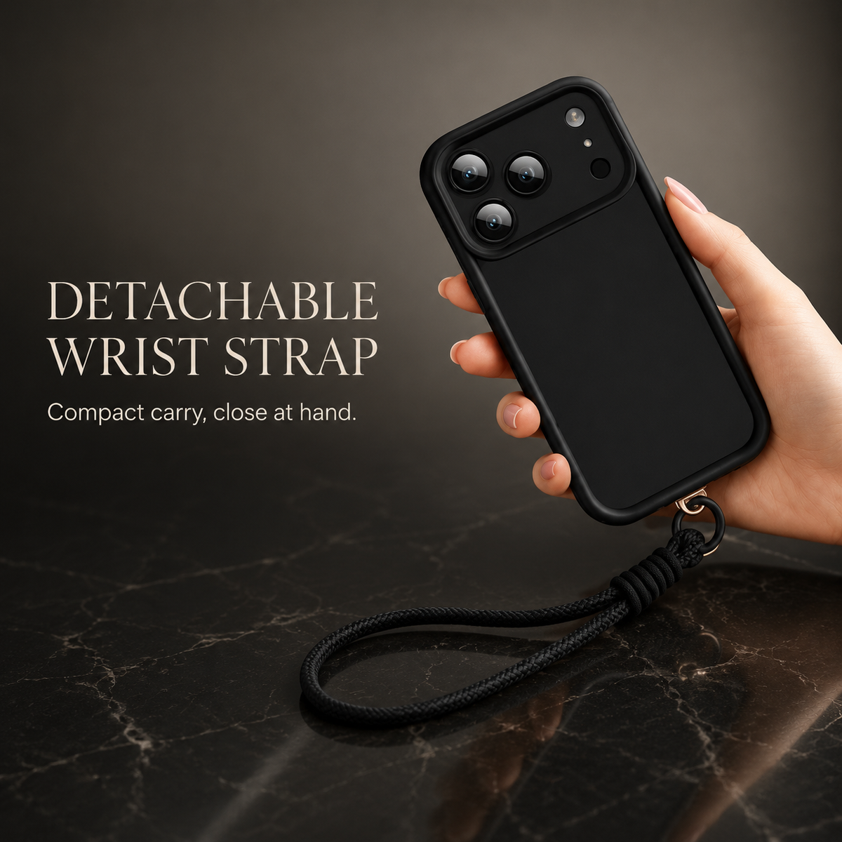 Premium iPhone Case Wrist Strap Lanyard Soft Silicone Shockproof TPU Protective Cover Slim Non Slip Lightweight Bumper Everyday Carry Case Design