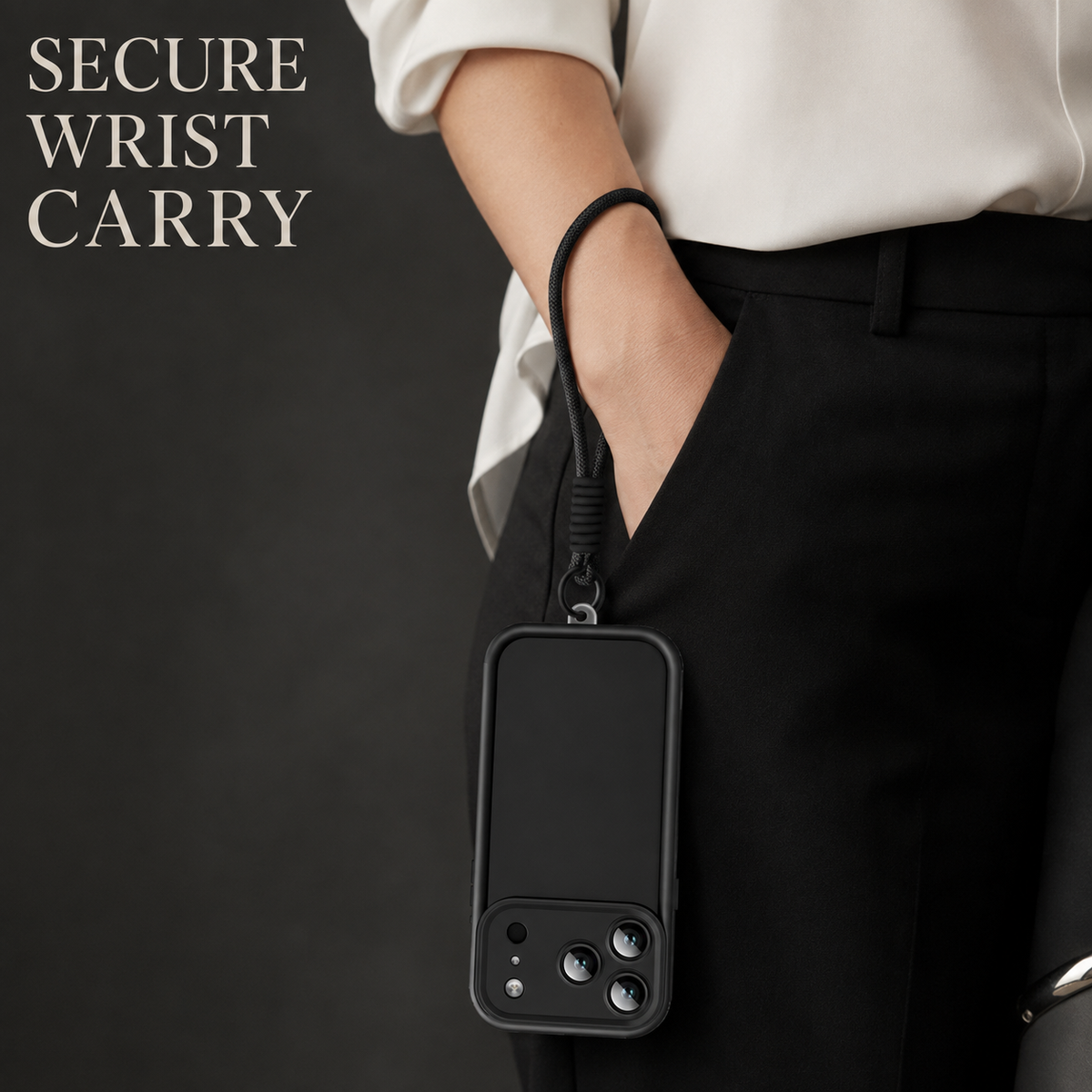 Premium iPhone Case Wrist Strap Lanyard Soft Silicone Shockproof TPU Protective Cover Slim Non Slip Lightweight Bumper Everyday Carry Case Design