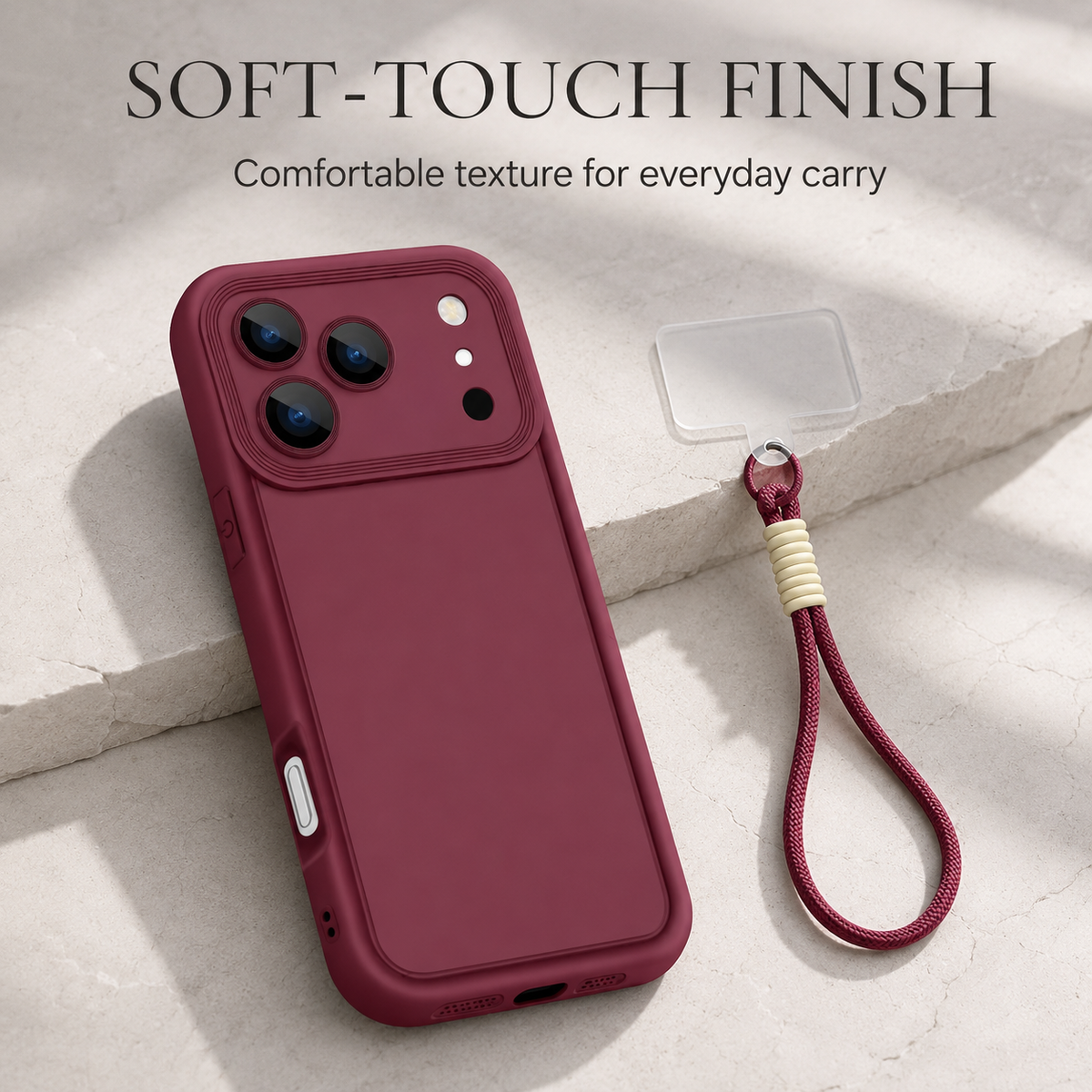 Premium iPhone Case Wrist Strap Lanyard Soft Silicone Shockproof TPU Protective Cover Slim Non Slip Lightweight Bumper Everyday Carry Case Design