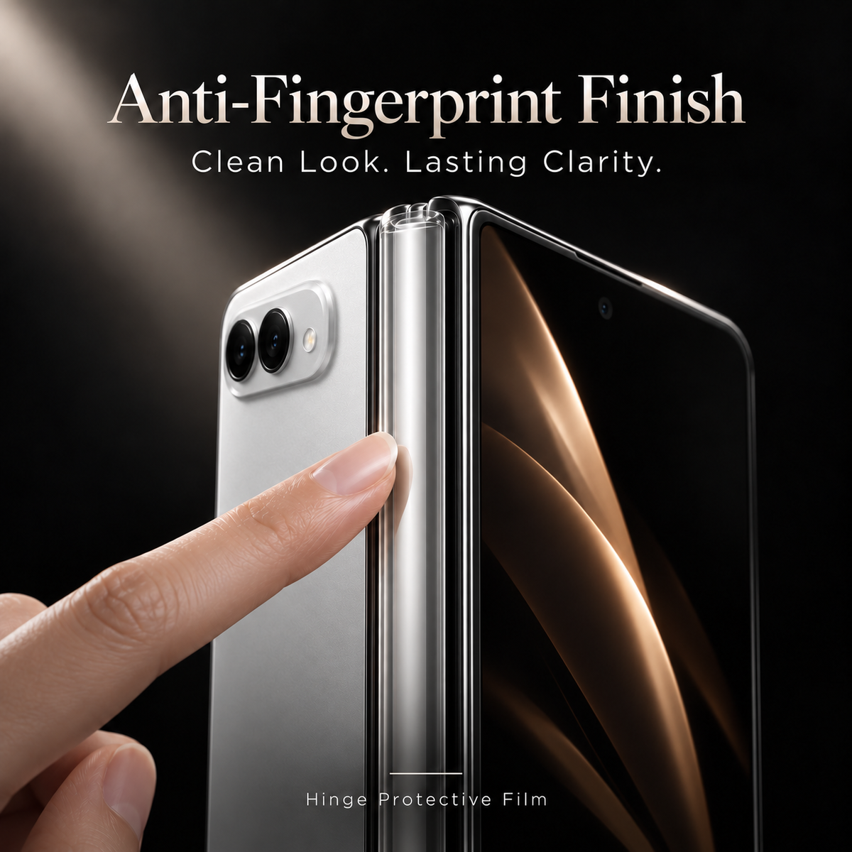 Premium iPhone Hinge Protector 2PCS Hydrogel Film HD Anti Scratch Anti Fingerprint Clear Middle Folding Protection Film Set for Foldable Phones