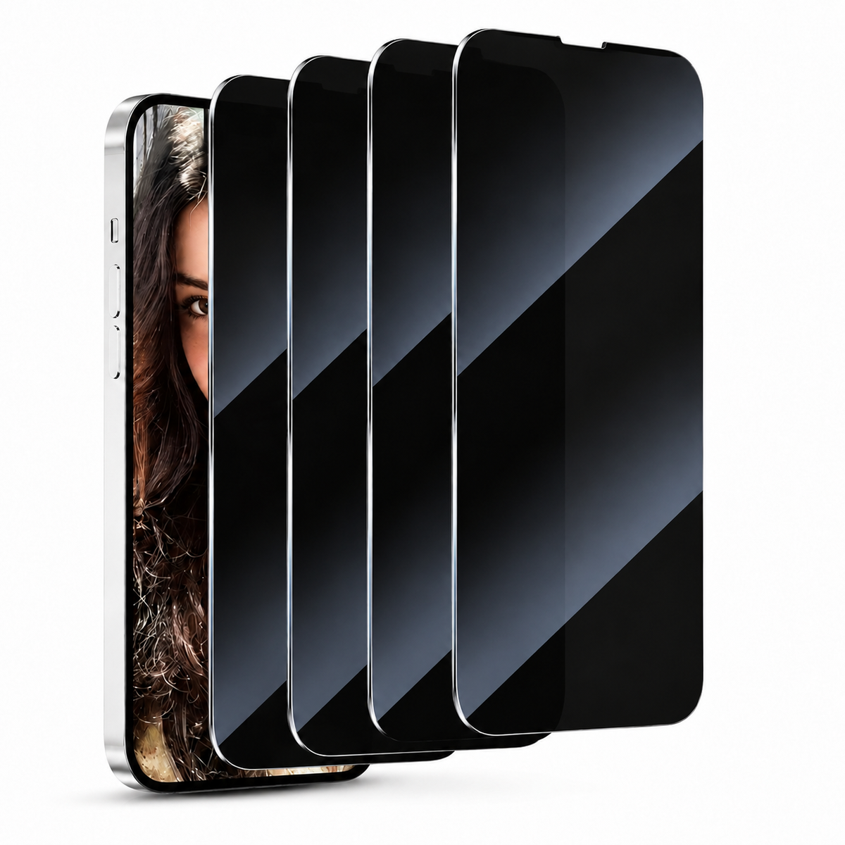 Premium iPhone Privacy Screen Protector Tempered Glass Anti Spy Full Coverage Anti Fingerprint Scratch Resistant Ultra Thin Case Friendly