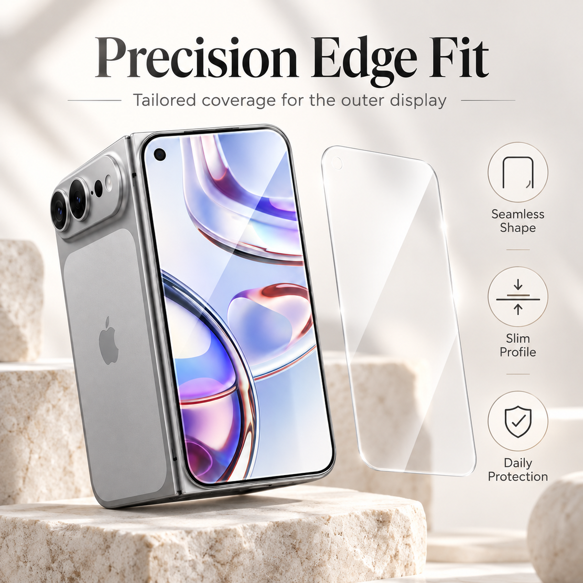 Premium iPhone Screen Protector 3 Pack 9H Tempered Glass HD Clear Front Film Scratch Resistant Protective Screen Cover Compatible with iPhone Full Fit