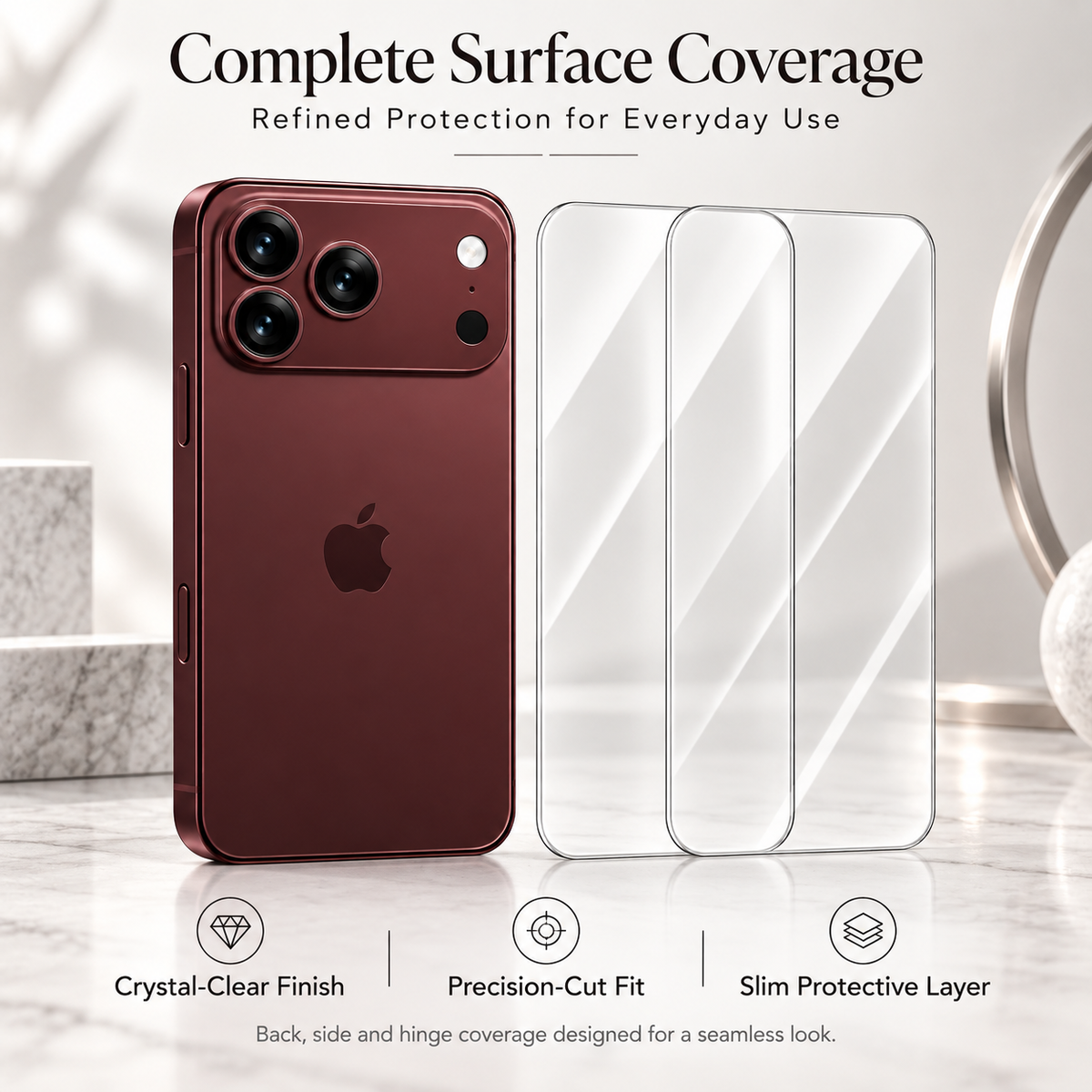 Premium iPhone Screen Protector 3 Pack 9H Tempered Glass HD Clear Front Film Scratch Resistant Protective Screen Cover Compatible with iPhone Full Fit