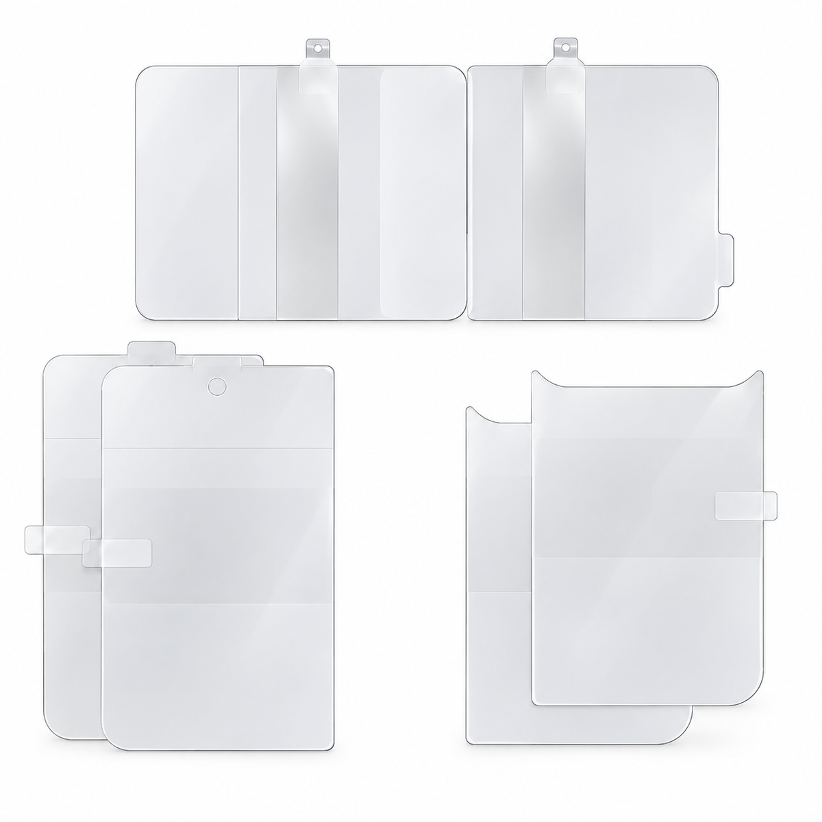 Premium iPhone Screen Protector 6in1 Hydrogel Film HD Inner Outer Rear Soft TPU Anti Shatter Clear Full Coverage Protective Film Set for Foldable