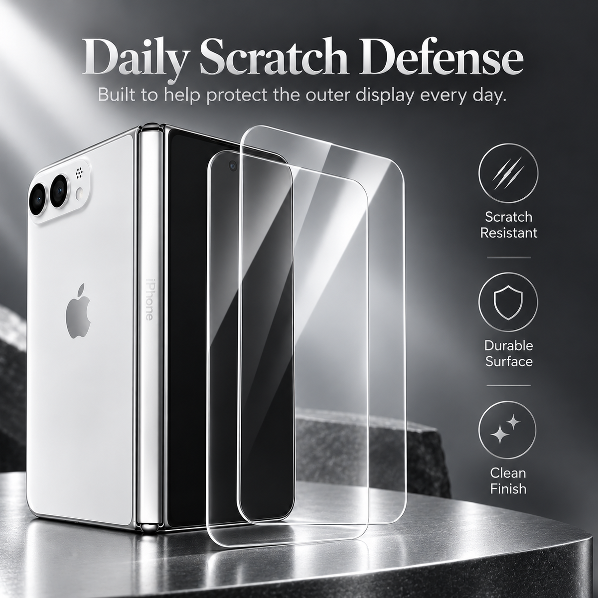 Premium iPhone Screen Protector Tempered Glass 9H HD Clear Anti Fingerprint Scratch Resistant Anti Shatter AR Film 3D Coverage Compatible with iPhones