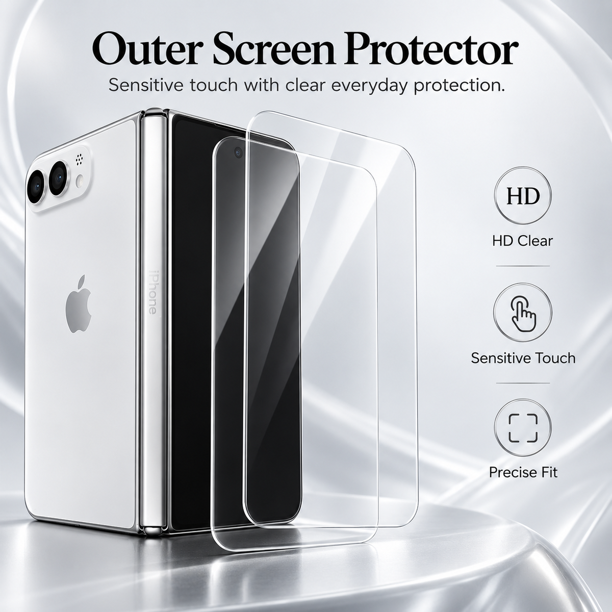 Premium iPhone Screen Protector Tempered Glass 9H HD Clear Anti Fingerprint Scratch Resistant Anti Shatter AR Film 3D Coverage Compatible with iPhones