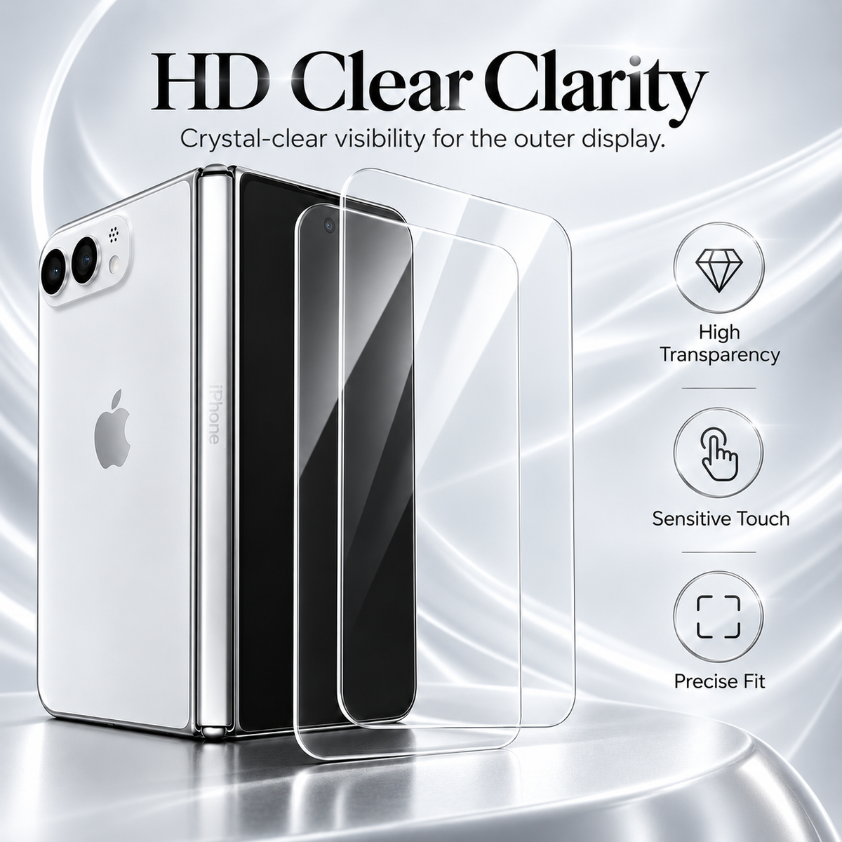 Premium iPhone Screen Protector Tempered Glass 9H HD Clear Anti Fingerprint Scratch Resistant Anti Shatter AR Film 3D Coverage Compatible with iPhones