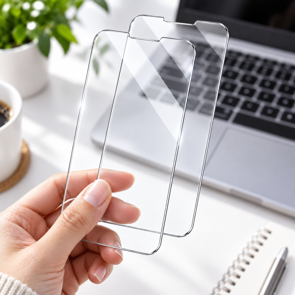 Premium iPhone Screen Protector Tempered Glass 9H HD Clear Anti Fingerprint Scratch Resistant Anti Shatter AR Film 3D Coverage Compatible with iPhones