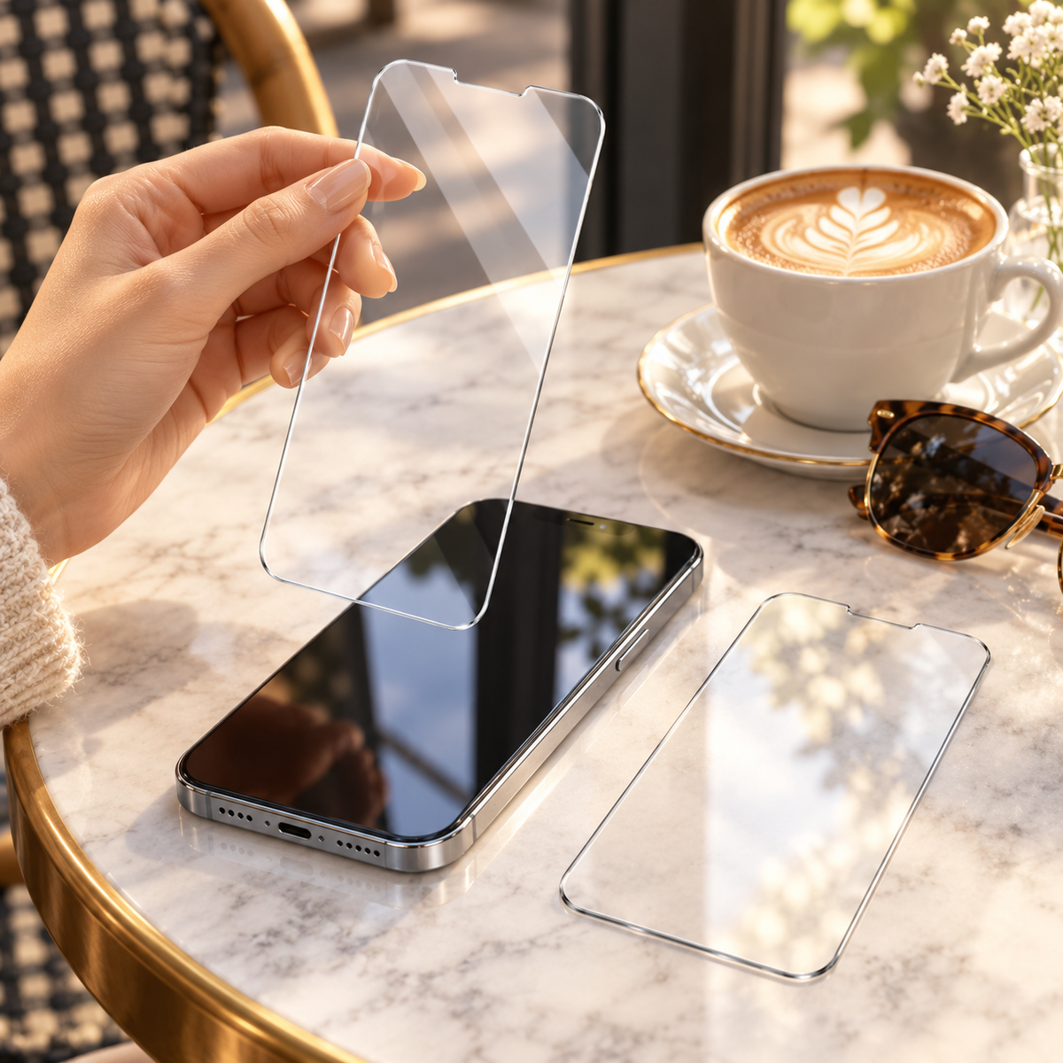 Premium iPhone Screen Protector Tempered Glass 9H HD Clear Anti Fingerprint Scratch Resistant Anti Shatter AR Film 3D Coverage Compatible with iPhones