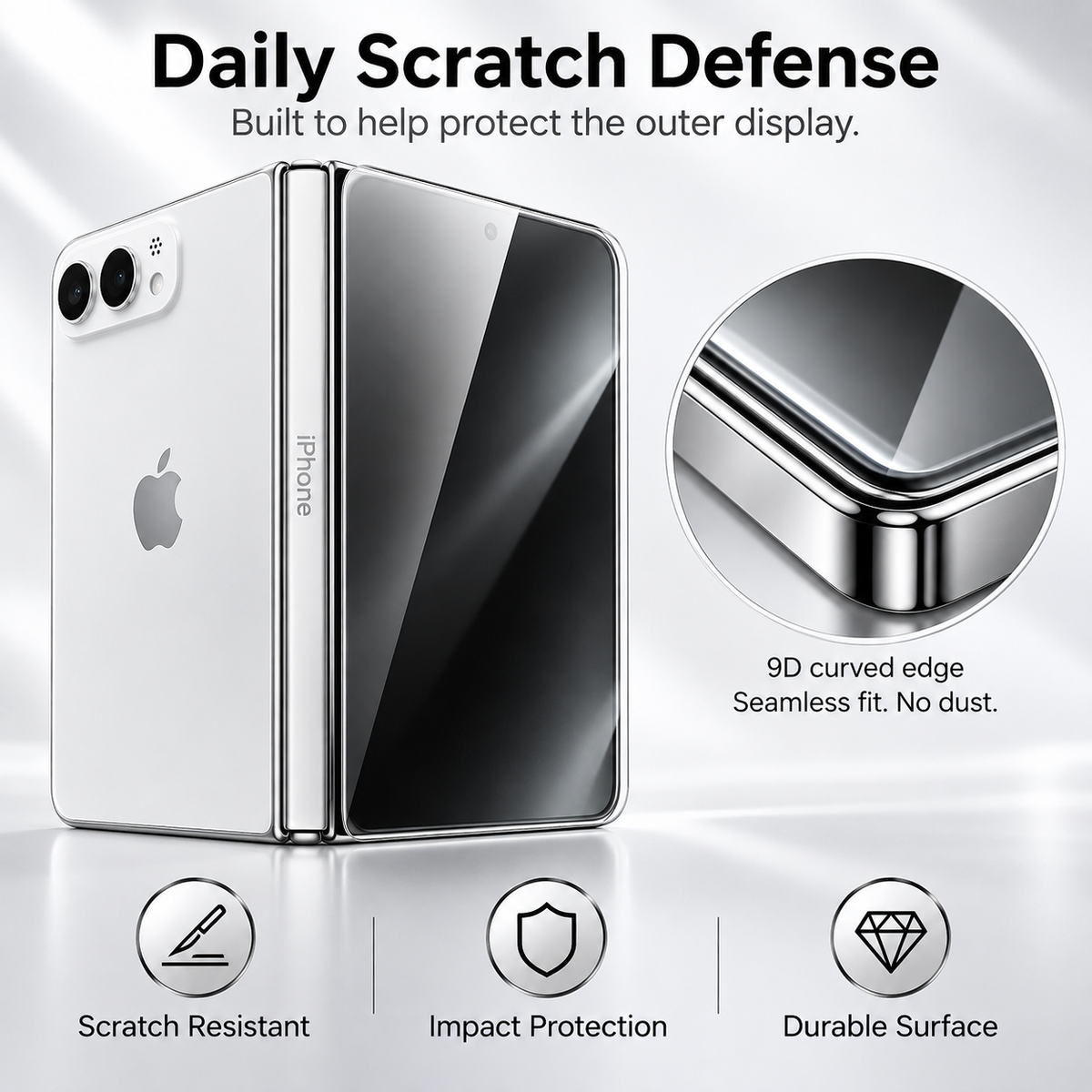 Premium iPhone Screen Protector Tempered Glass 9H HD Clear Anti Fingerprint Scratch Resistant Anti Shatter AR Film 3D Coverage Compatible with iPhones