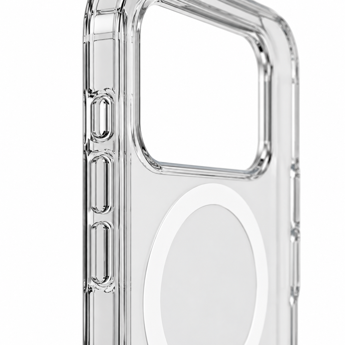 Transparent Magnetic Protective Case with Raised Edges & Precise Cutouts
