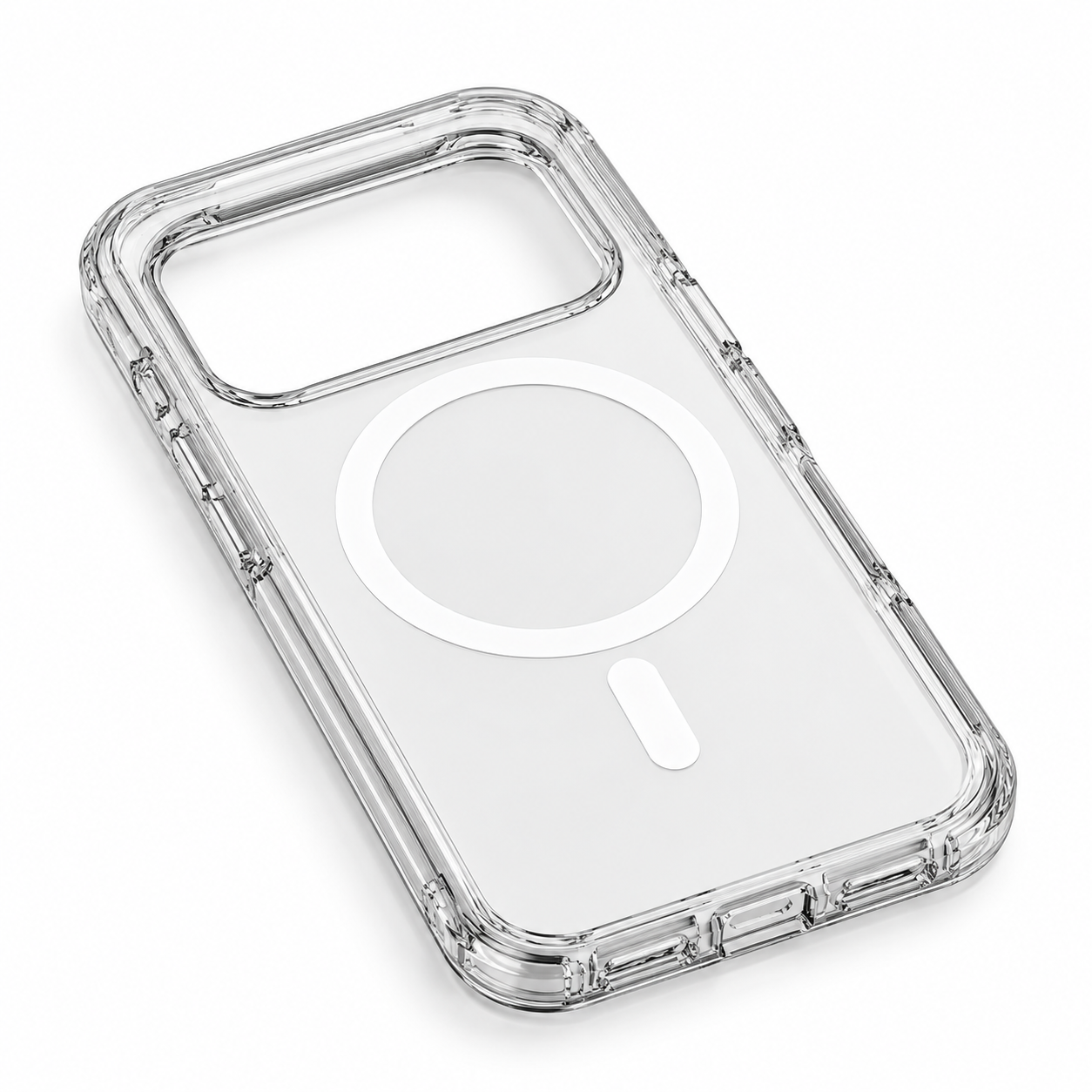 Transparent Magnetic Protective Case with Raised Edges & Precise Cutouts